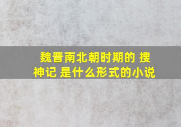 魏晋南北朝时期的 搜神记 是什么形式的小说